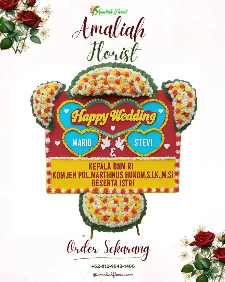 Papan Bunga Pernikahan Way Piring